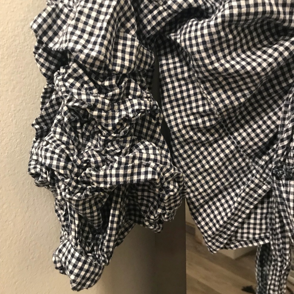 Gingham Navy Wrap Top - Picture 5 of 5